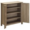 Weathered Gray Country Two-Door Shoe Storage Cabinet-2