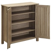 Weathered Gray Country Two-Door Shoe Storage Cabinet-2