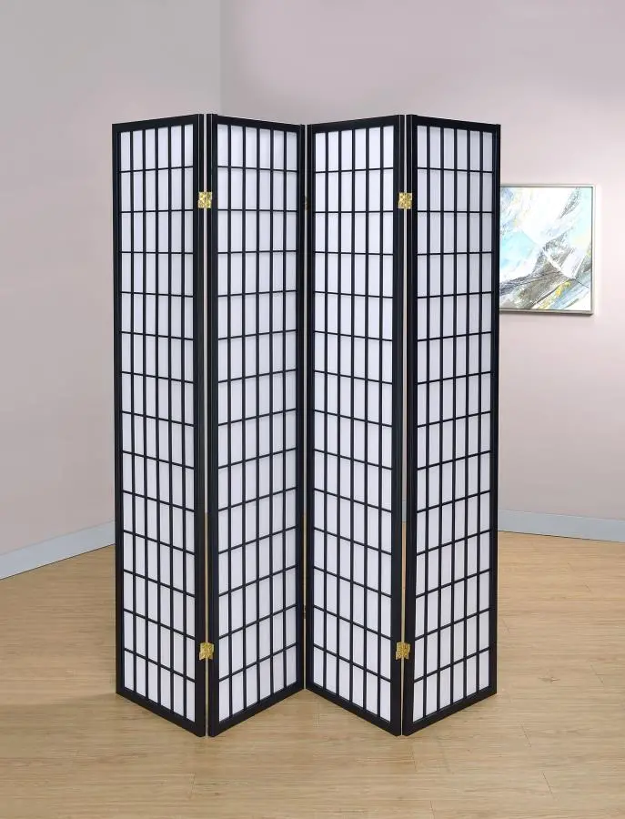 Transitional Black 4 Panel Screen-1