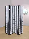 Transitional Black 4 Panel Screen