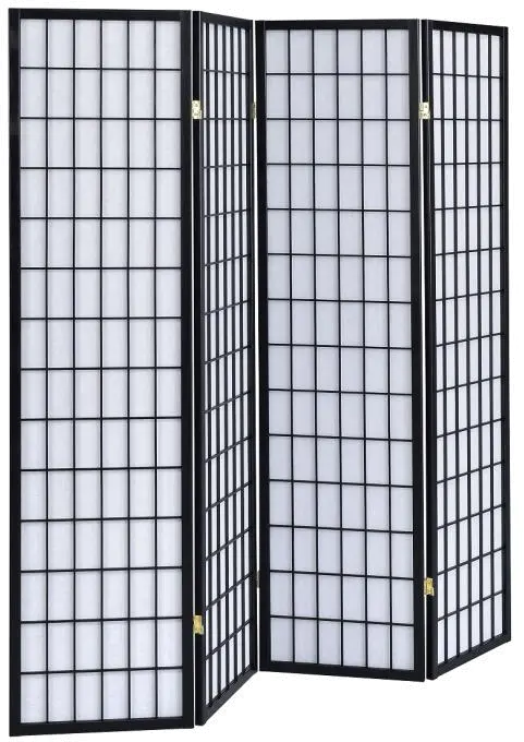 Transitional Black 4 Panel Screen-2