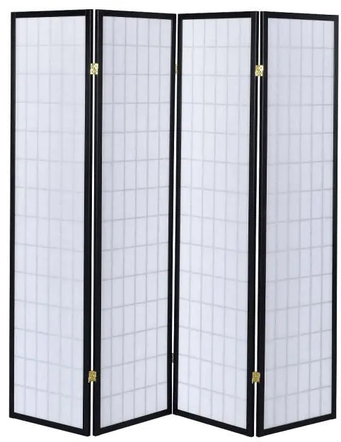 Transitional Black 4 Panel Screen-3