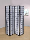 Transitional Black Four-Panel Screen