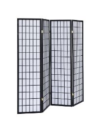 Transitional Black Four-Panel Screen-2