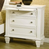 Classic Contemporary White Nightstand - Sandy Beach