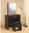 Modern Cappuccino Vanity and Storage Bench - Accents