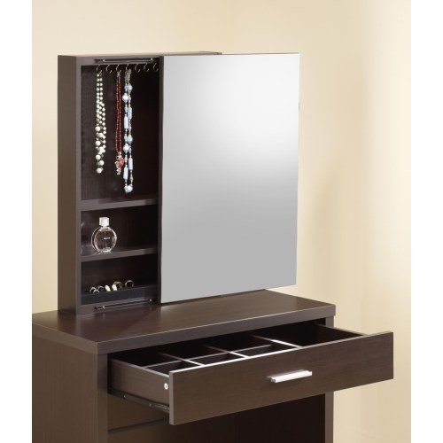 Modern Cappuccino Vanity and Storage Bench - Accents-2
