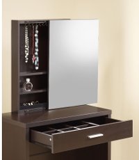 Modern Cappuccino Vanity and Storage Bench - Accents-2