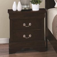Classic Traditional Cappuccino Brown Nightstand - Louis Phillipe