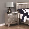 Contemporary Metallic Mirrored Nightstand - Leighton