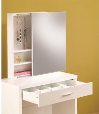 Modern White Vanity and Storage Bench - Accents-2