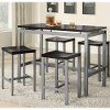 Black and Silver 5 Piece Counter Height Dining Set