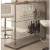 Two-Shelf Contemporary Weathered Gray Bar Table