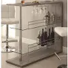 Two-Shelf Contemporary Weathered Gray Bar Table