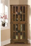 Warm Brown Traditional Dining Room Curio Cabinet