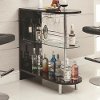 Glossy Black Contemporary Bar Cabinet