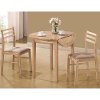 Beige and Natural Wood Casual 3 Piece Dining Set