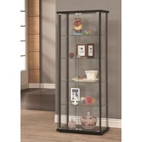 Black Contemporary Glass Curio Cabinet