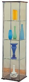 Cappuccino Brown Glass Curio Cabinet