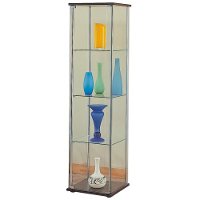 Cappuccino Brown Glass Curio Cabinet
