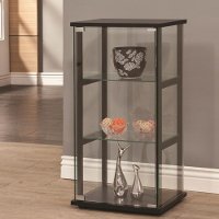 Black Traditional Small Curio Cabinet