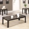 Black Marble Casual 3 Piece Living Room Table Set