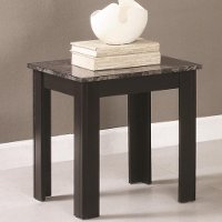 Black Marble Casual 3 Piece Living Room Table Set-3