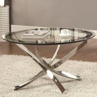Chrome Glass Top Coffee Table - Colinara