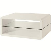White Contemporary Rounded Coffee Table