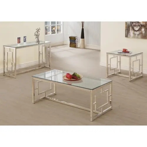 Contemporary Nickel Glass Top End Table - Siegmiller-1