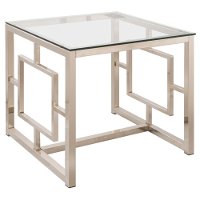 Contemporary Nickel Glass Top End Table - Siegmiller-2