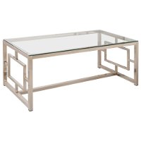 Contemporary Nickel Glass Top Coffee Table - Siegmiller