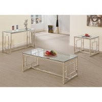 Contemporary Nickel Glass Top Coffee Table - Siegmiller-2