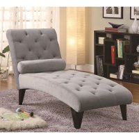 Classic Contemporary Gray Chaise - Accents