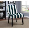 Transitional Navy and White Accent Chair