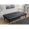 Contemporary Black Faux Leather Sofa Bed-2