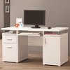 White Floating Top Contemporary Computer Desk