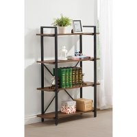 Walnut Brown Industrial Bookshelf