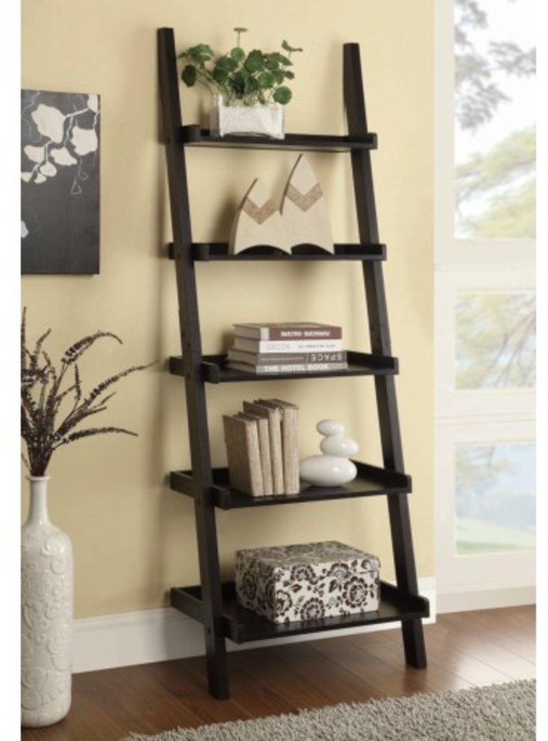 Cappuccino Brown Transitional Ladder Bookshelf Rc Willey