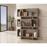 Distressed Brown Rustic Bookshelf - Salvaged Cabin