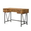 Industrial Nutmeg Brown Antique Writing Desk - Barritt-1