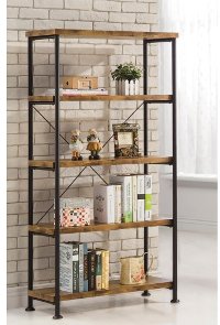 Industrial Nutmeg Brown Antique Bookshelf - Barritt