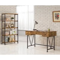Industrial Nutmeg Brown Antique Bookshelf - Barritt-2