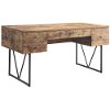 Industrial Nutmeg Brown Antique Computer Desk - Barritt-1
