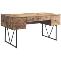 Industrial Nutmeg Brown Antique Computer Desk - Barritt