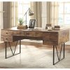 Industrial Nutmeg Brown Antique Computer Desk - Barritt-2