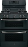 JGB860FEJDS GE 30 Inch Free-Standing Gas Double Oven Convection Range - Black Slate-1