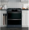 PGS960FELDS GE Profile Series 30 Front Control Gas Double Oven Convection Range - Black Slate-5