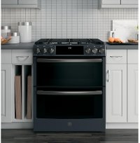 PGS960FELDS GE Profile Series 30 Front Control Gas Double Oven Convection Range - Black Slate-5