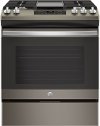 JGSS66FELDS GE 30 Inch Slide-In Front Control Gas Range - Black Slate
